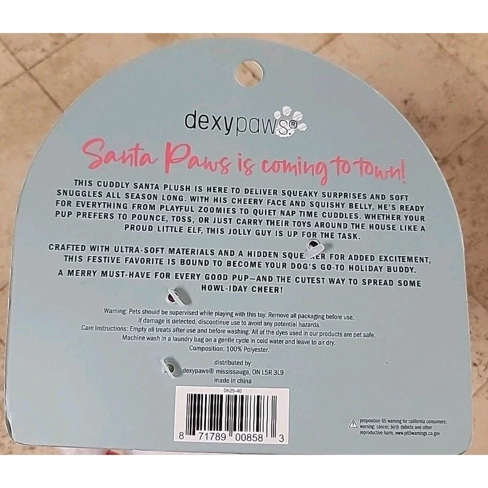 dexypaws santa squeaker